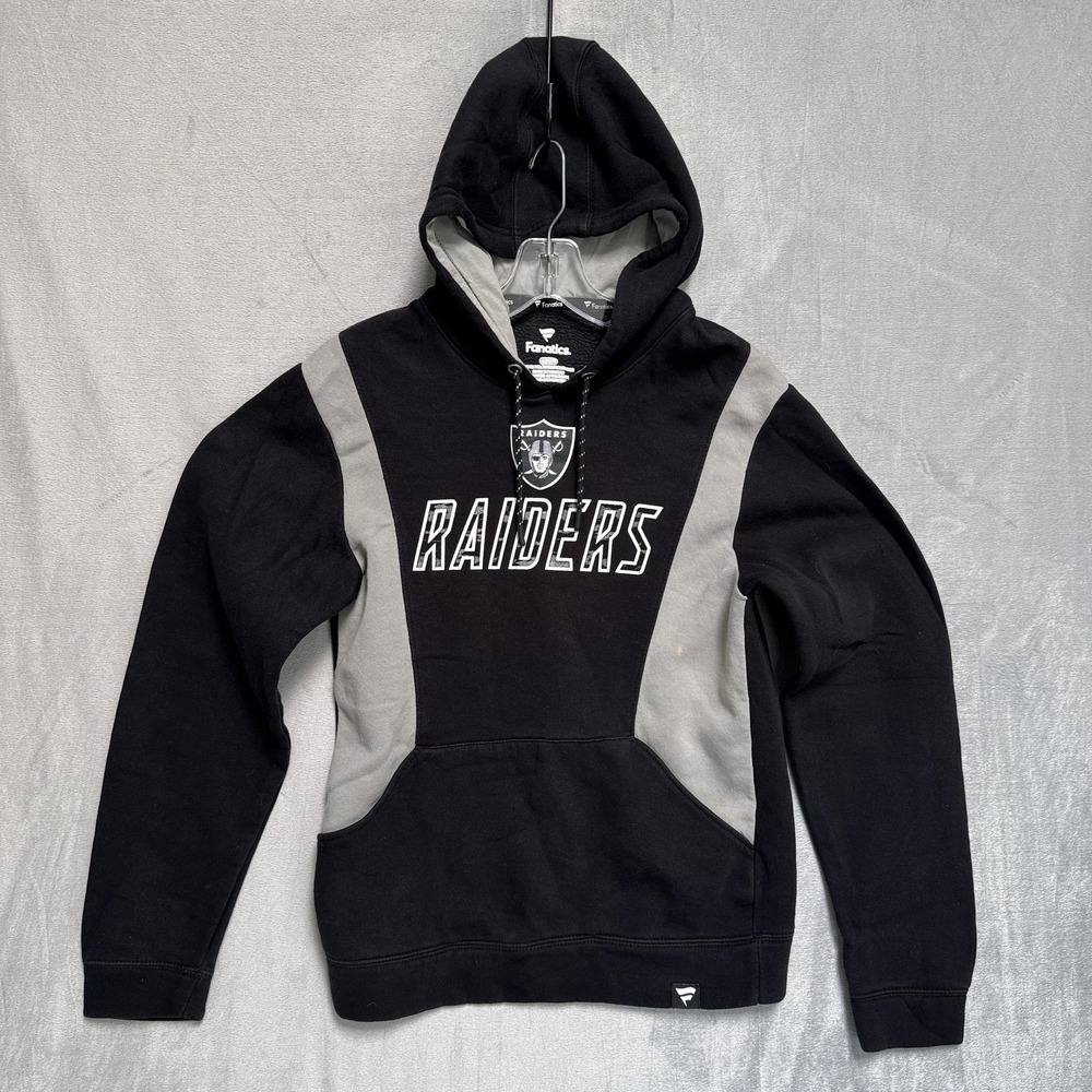 Las Vegas Raiders Pullover Hoodie Mens Small Black Gray NFL Football Fanatics